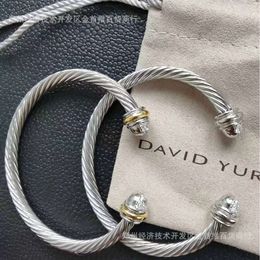 Designer David Yumans Yurma Bijoux Bracelet xx Bracelet populaire Micro Incrust Handle Open Handle Bleu
