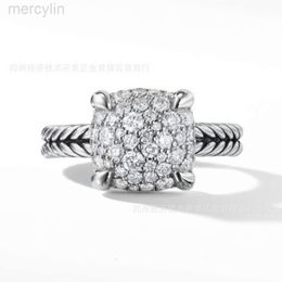Designer David Yumans Yurma Bijoux Bracelet XX 925 STERLING Silver Dense Ring Zircon Twisted Thread Womens Ring
