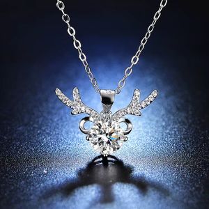 Collier pendentif cerf de styliste, collier en diamant, bijoux de luxe pour femmes, cadeau de vacances et de noël