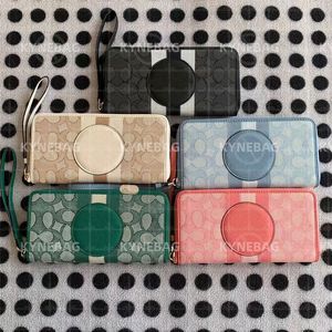 Designer dempsey zipper portefeuille porte-cartes femmes pochette toile longs portefeuilles porte-monnaie poche téléphone sacs
