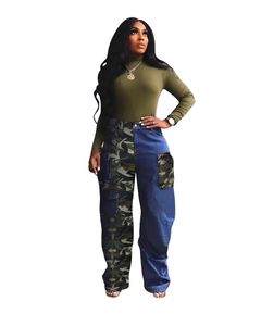 Designer Denim CAMO Pantalon Femme Pantalon taille haute avec Posckets 2XL Automne Hiver Vintage Jeans droits en détresse Pantalons longs Vêtements en gros 10186