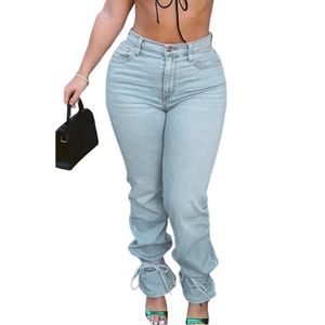 Designer denim doek jeans vrouwen casual brief print hoge taille broek broek gratis schip