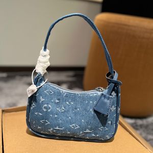 Designer Denim Handbag Purse Mini Small Shopping Femme Tote Tote Travel New Awashing Apouner Crossbody Bag Jacquard Broidered Handsbag