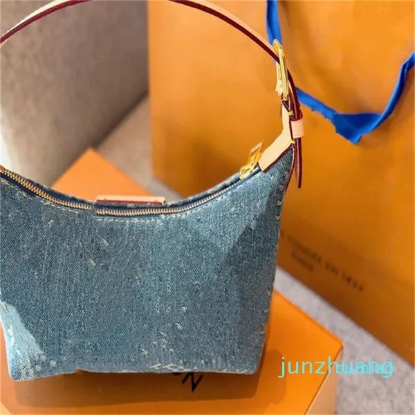 Designer -Denim Sac à lunch Rétro Femme Bleu Aisselles Sac à bandoulière élégant Taille 20 * 11cm