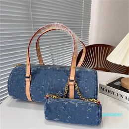 Diseñador - Bolsos de hombro de mezclilla Hobo Almohada para las axilas Patrón clásico para mujer Bolsa de viaje de gran capacidad Juego de 2 piezas 30 cm 2024