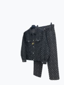 Designer denim costume V luxe et femmes jeans veste denim veste denim simple jacquard motif de lettres complète