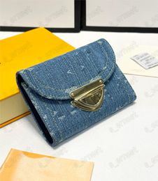 Designer Denim portefeuille femme en cuir sac de luxe Coin Long Poss à main Carte Passeport Passeport Clé Pouche de pièce