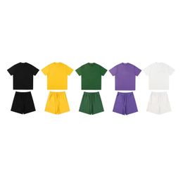 Designer Denimtears T-shirt en gros de shorts à manches courtes et ensembles de couple d'été pour hommes et femmes hip-hop pur coton