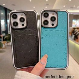 Diseñador Diseñador Fashion Fashion Cases para iPhone 14Pro Max 14Pro 14 13 13Promax 12 12Pro Max 11 Luxury Leather Impresión posterior Tarjeta de caparazón móvil Cas de bolsillo