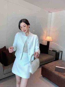 Designer Designer Shenzhen Nanyou haut de gamme Miu maison début du printemps exquise dame perle boucle Plaid laine costume de mode V8L8 V8L8