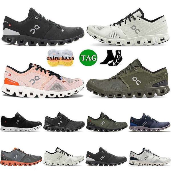 Chaussures de créateurs sur la course à pied Cloud X 3 noir blanc rose sable orange aloe ivoire cadre frêne rose sable mode jeunesse femmes hommes baskets de coureur léger si