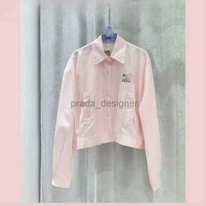 Designer Designer Women's Blouses Shirt T-shirt Luxury Fashion Femmes Premium Pink Stripe Shirt Women's New Spring / Summer Shirt Fit Casuala