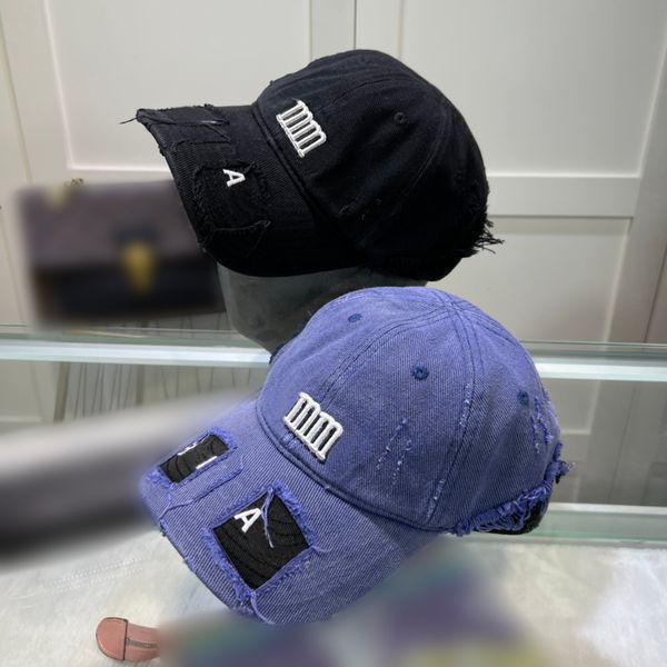 Diseñador Destruido Gorra de béisbol Moda Wanderer Ball Hat Mujeres Hombres Nueva tendencia Sombreros de mezclilla Diseñadores Puntada Sombrero lavado Gorra con visera informal