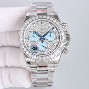 Montre automatique de créateur en diamant : montre-bracelet saphir 40 mm pour homme et femme – Fonction de chronométrage mécanique, Dimontre De Luxe