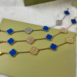 designer diamanten blauwe armband bedelarmbanden 18K vergulde luxe bruiloft vrouw klassieke ketting