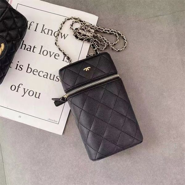 Diseñador Diamond Purse Classic Luxury Solid Color impreso impreso Gran capacidad Pure Diagonal Chain Multi-Card Wallet