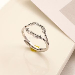 Designer Diamond Titanium Sier Love Ring Mannen en Vrouwen Ringen Paar Sieraden Geschenken Open Verstelbaar