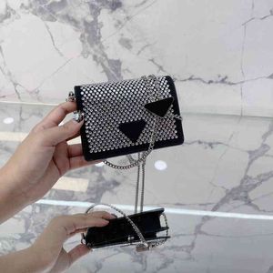 Designer diamant portefeuille femmes Fanny Packs en cuir chaîne sacs à bandoulière pièces de luxe sac à main dame Shopping sac à main 220809