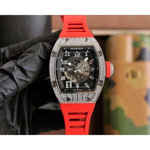 designer diamanten horloge buste down auto rm010 polshorloges NJ4E mechanisch uurwerk van hoge kwaliteit uhr iced out wijzerplaat reloj montre richards luxe