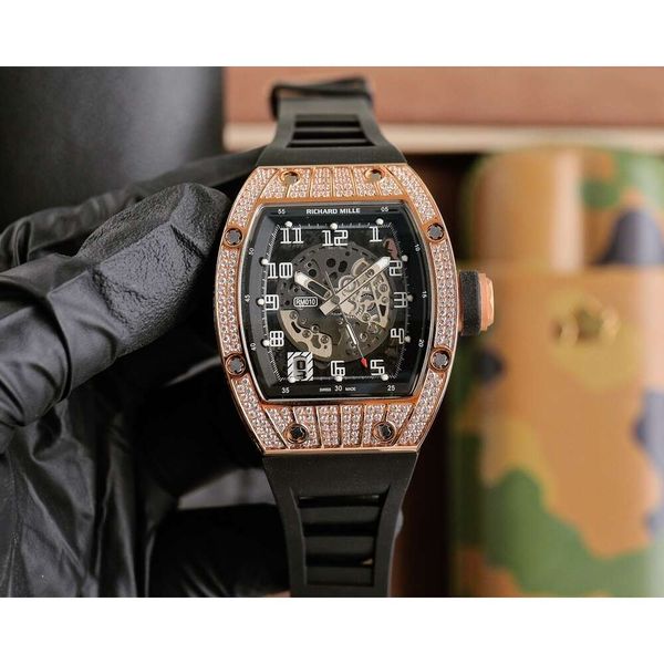 Designer Diamond Watch Bust Down Auto Rm010 Relógios de Pulso 9793 Movimento Mecânico de Alta Qualtiy Uhr Iced Out Dial Reloj Montre Richards Luxe