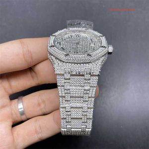 Diseñador Relojes de diamantes Reloj de plata mecánico Automático de lujo Escala de números arábigos Diamantes Vida Relojes de pulsera impermeables Hombres Casual FMJ1