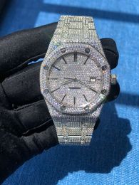 Designer Diamond Watches Zilver Cubic Zirconia Horloge Romeinse cijfers Luxe heren vol met doos