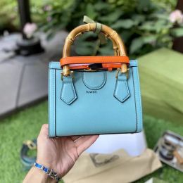 Designer Diana Bamboe Handvat Tote Bag Dames Nappa Koeienhuid Echt Leer Mini Bakken Handtassen Dames Crossbody Schouder Handtas Luxe Tassen Avondtassen