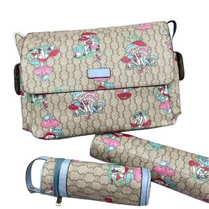 Designer luiertas Waterdichte Mom Bag 3 sets luiertas Baby Baby rits Bruin gram Roze geruit letterpatroon a8