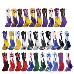 Calcetines de baloncesto digitales de diseñador Calcetines deportivos profesionales para hombres y niños Toalla de tubo medio Calcetines inferiores de jersey
