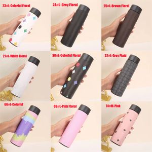 Designer Digital Display Insulation Cup Vacuum Flasks Stainless Steel Insulated Thermos Cup Coffee Mugs Travel Drink Bottle 500ml with box 94 styles for choose