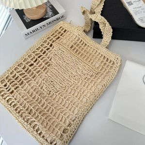 Designer Digner Geborduurde Vrouwelijke Tas Holle Rafia Stro Tote Luxe Merk Zomer Strand Geweven Tas Handtassen luxe tas