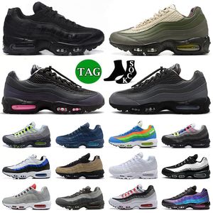Nike Air Max 95 Corteizs 95 airmax 95s Runniing Shoes Aegean Storm Pink Beam Sequoia Sketch【code ：L】Greedy Triple Black White Men Women Outdoor Shoes Big Size Sneakers Trainers