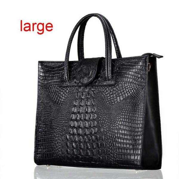 Bolso de cena de diseñador Bolsos de cuero de hombro Bolso de mujer Totes grandes Maletín de gran capacidad Patrón de cocodrilo Bolso de mano genuino para mujer Lujo