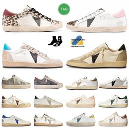 Ontwerper vuile oude schoen luxe hoge top gouden sneakers middenster bont dia's Ster Supersterren Suede Glitter Plat zwart blauw roze rood loafers Unisex trainers