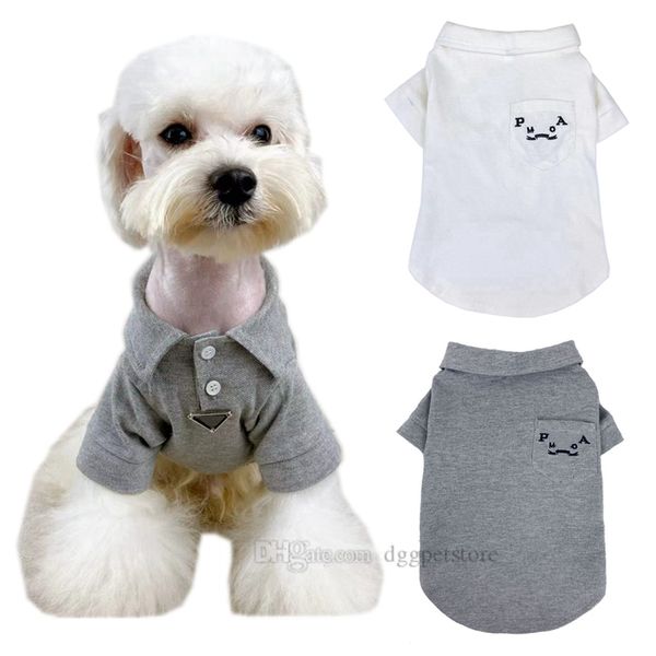 Vêtements de chien de créateur marque de chien de chien chemises pour chiens à col à col à col de polo avec motif de lettre brodé et triangle signe sweat-shirt respirant pour les petits chiens A539