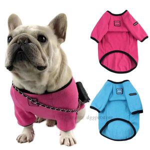 Diseñador ropa de perro marca ropa perros perros algodón camiseta elástica camisa cachorro camisas transpirables mascotas coloridas sudadera para perros pequeños s azul a496