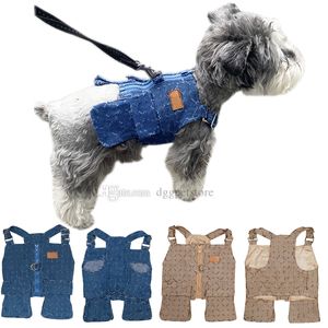 Designer hondenkledingmerk hond gloeide luxe honden jas met klassiek letter patroon huisdiervest puppy winter 2 in 1 outfit koud weer jas bruin l a505