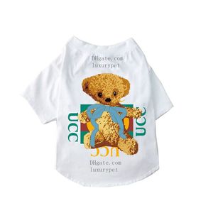 Vêtements pour chiens de marque Vêtements pour chiens Doux et respirant Chiot Chaton Chemises en coton pour chien avec motif d'ours à cadre carré pour chiens Chats T-shirts d'été pour animaux de compagnie pour chien SA659