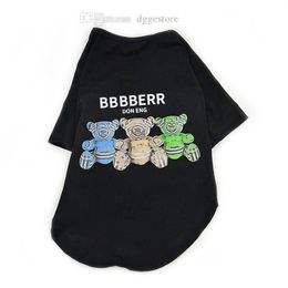 Designer hondenkledingmerk hondenkleding met klassieke letter kleine beren patroon katoen zacht en ademende zomer huisdier t shirts voor kleine honden chihuahua Yorkie l a736