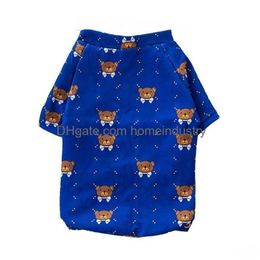 Designer Dog Vêtements Marque T-shirt avec des lettres classiques Motif Little Bear Chemises pour animaux de compagnie Cool Puppy Gilets doux respirant acrylique Sweats Dhaln