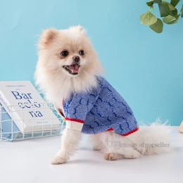 Designer Dog Clothes Marques Dog Apparel Lettre Motif Chiens Doux Pull Classique Pet Casual Wear Vêtements Pulls De Mode Manteau Tricoté