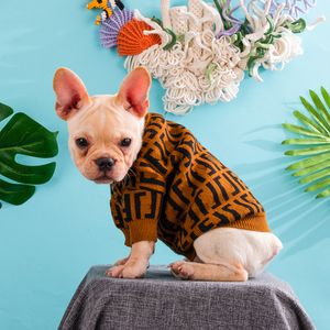 Designer Dog Vêtements Brands Vêtements pour chiens avec un modèle de lettre Jacquard Classic Pull Pet Warm pour les petits chiens de chiens moyens Chandes d'hiver
