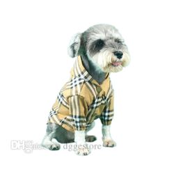 Designer Dog Deskledij Classic Check Patroon Dog Apparel Lichtgewicht Windscheper Haped Brearted Jacket Soft Warm Pets Sweatshirt Outfits Winterjas voor kleine honden XL A473