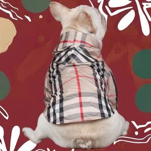 Designer Dog Deskledij Classic Check Patroon Hondenkleding Dogs Regenjag Lichtgewicht Windscheper Haped Jacked Jacket voor Franse Bulodg Pug Boston