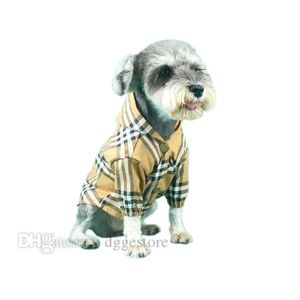 Designer Dog Kleding Classic Check Patroon Dog Apparel Lichtgewicht Windscheper Haped Breart Jacked Jacket Soft Warm Pets Sweatshirt Outfits Winterjas voor kleine honden XL A473