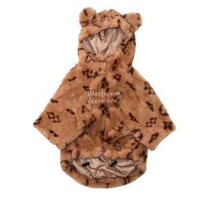 Designer hondenkleding Klassieke oude bloem Hondenkleding Warm Luxe hondenhoodie Koud weerjassen Gezellig winddicht Warm hondenjack voor kleine honden Kleine beer Vorm S A881