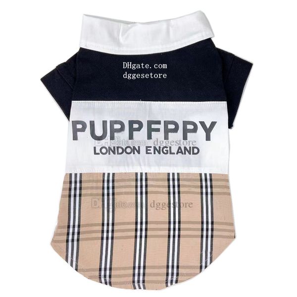 Designer Chiens Vêtements de chien Premium Shirts à plaid Pet Dog Polo T-shirts Soft Cotton Dog Dogie Dogie Casual Polo Shirt mignon Puppy Shirt For Small Dogs Cats S Y113