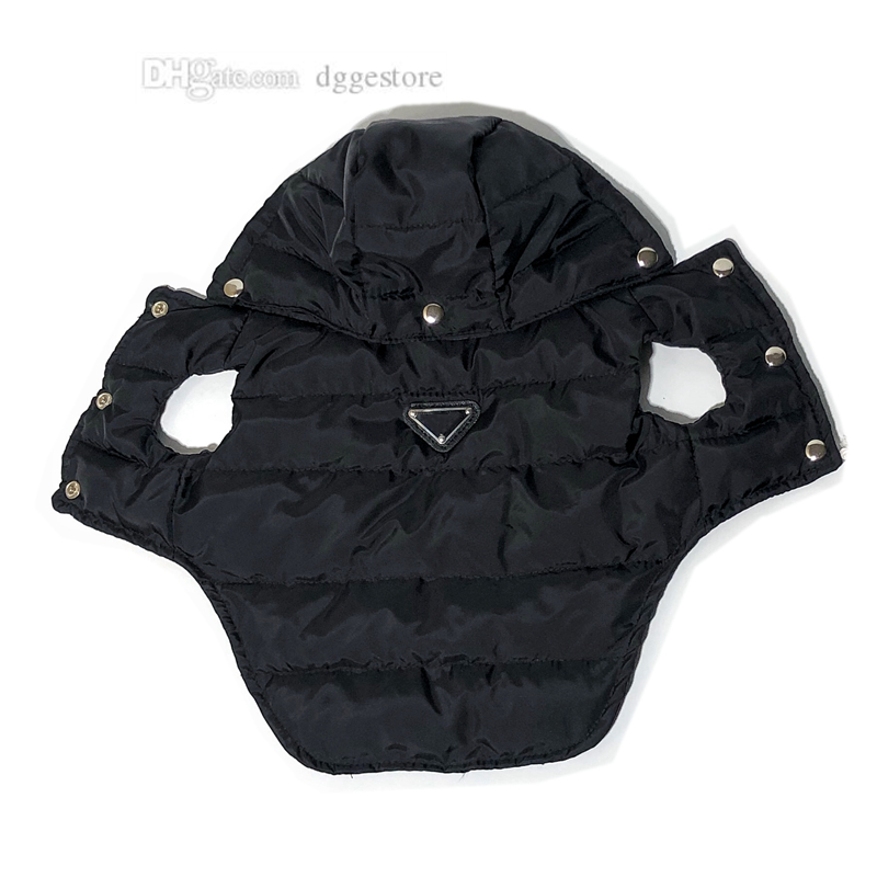 Designer Dog Clothes Winter Coat Warm Dog Apparel Waterproof Windproof Pet Vest Cold Weather Puppy Jacket with Hats for Small Medium Large Dogs Bulldog Black XL A338