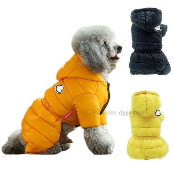 Ropa de diseñador para perros Ropa de invierno para perros Abrigos impermeables a prueba de viento para perros Abrigos cálidos de lana acolchados para clima frío Traje de nieve para mascotas para chihuahua, caniches, bulldog pomerania A476