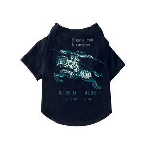 Vêtements pour chiens de créateurs Vêtements pour chiens en coton T-shirt pour chien d'été Gilet doux pour animaux de compagnie Chemise respirante pour petit chien Chiot Chaton Chat Cheval bleu et motif guerrier S A633